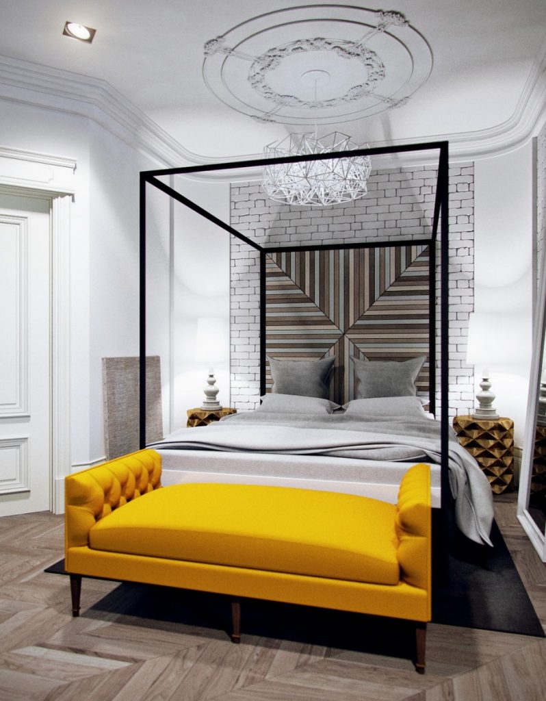 Idea Untuk Bilik Tidur Dalam A Art Nouveau Profesional Dalam Bidang Reka Bentuk Telah Membangunkan Bilik Tidur Yang Baru Di Mana Tidak Ada Tempat Untuk Perabot Besar