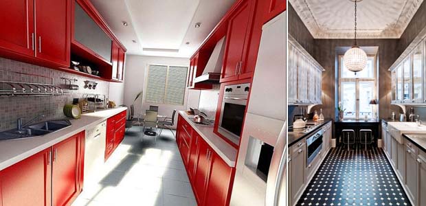 Perancangan Dan Reka Bentuk Dalaman Dapur Dalam Gambar Untuk Organisasi Yang Lebih Mudah Dan Rasional Susun Atur Dapur Dalam Dua Baris Harus Dapat Menahan Dimensi Berikut Lebar Bilik Tidak Kurang Dari 2 4